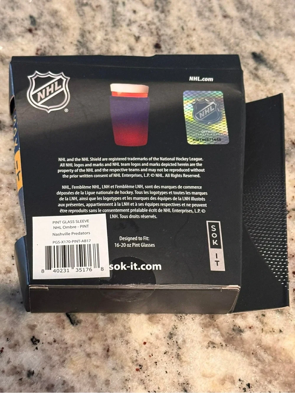 NHL Nashville Predators Reusable Cold Beverage Sleeve - Navy & Yellow coozie